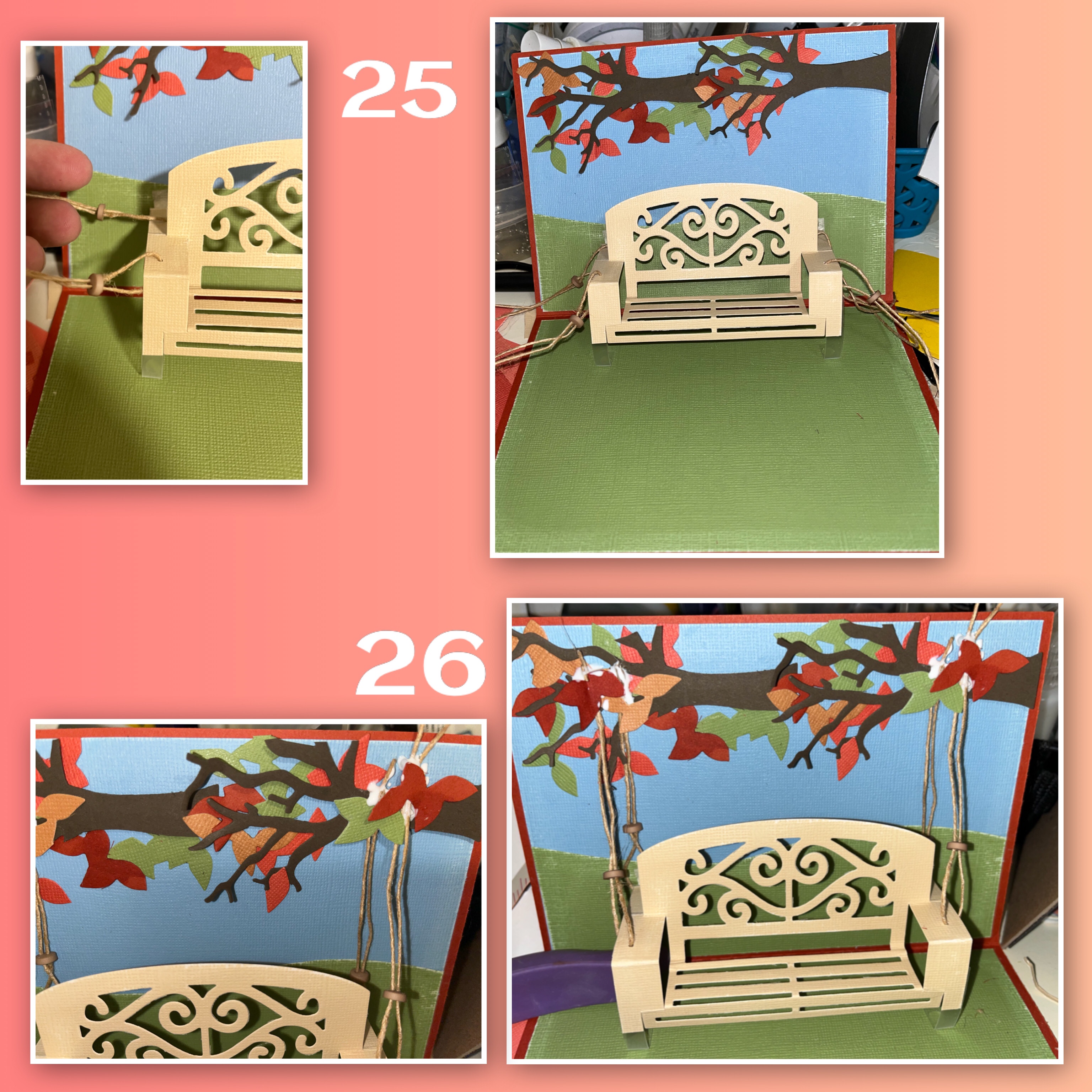 October Designer Challenge- Fall Garden Bench card – My Messy Craft Room